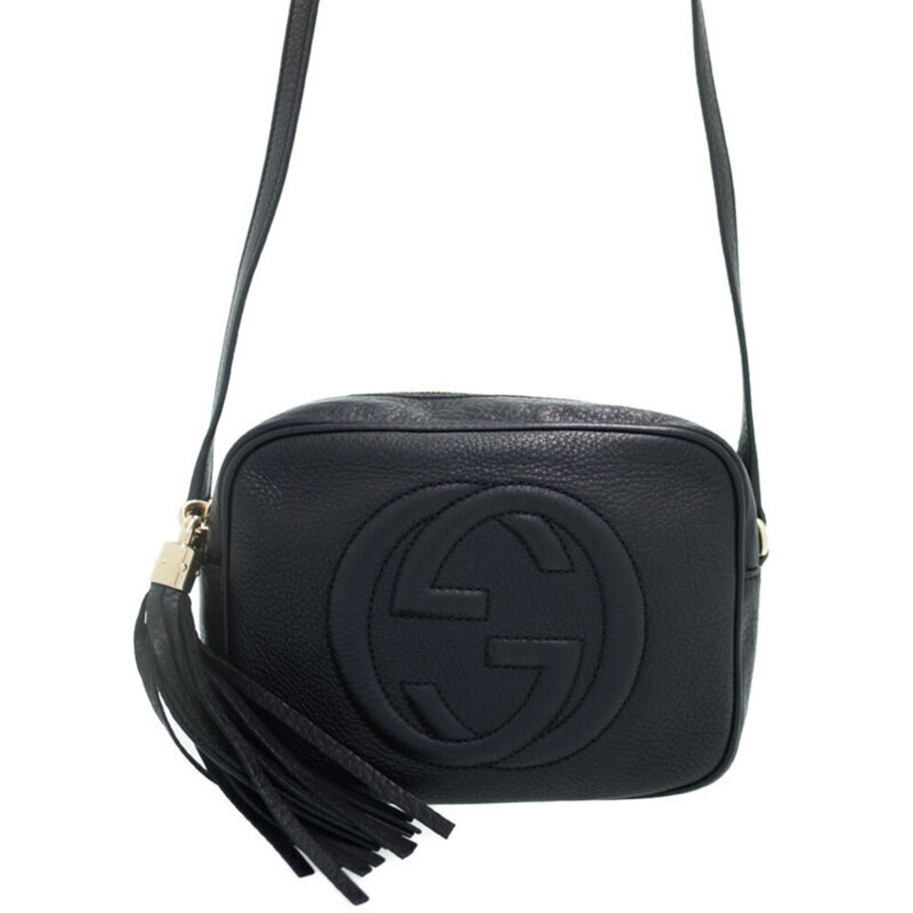 GUCCI SOHO Fringe Leather Disco Bag Shoulder